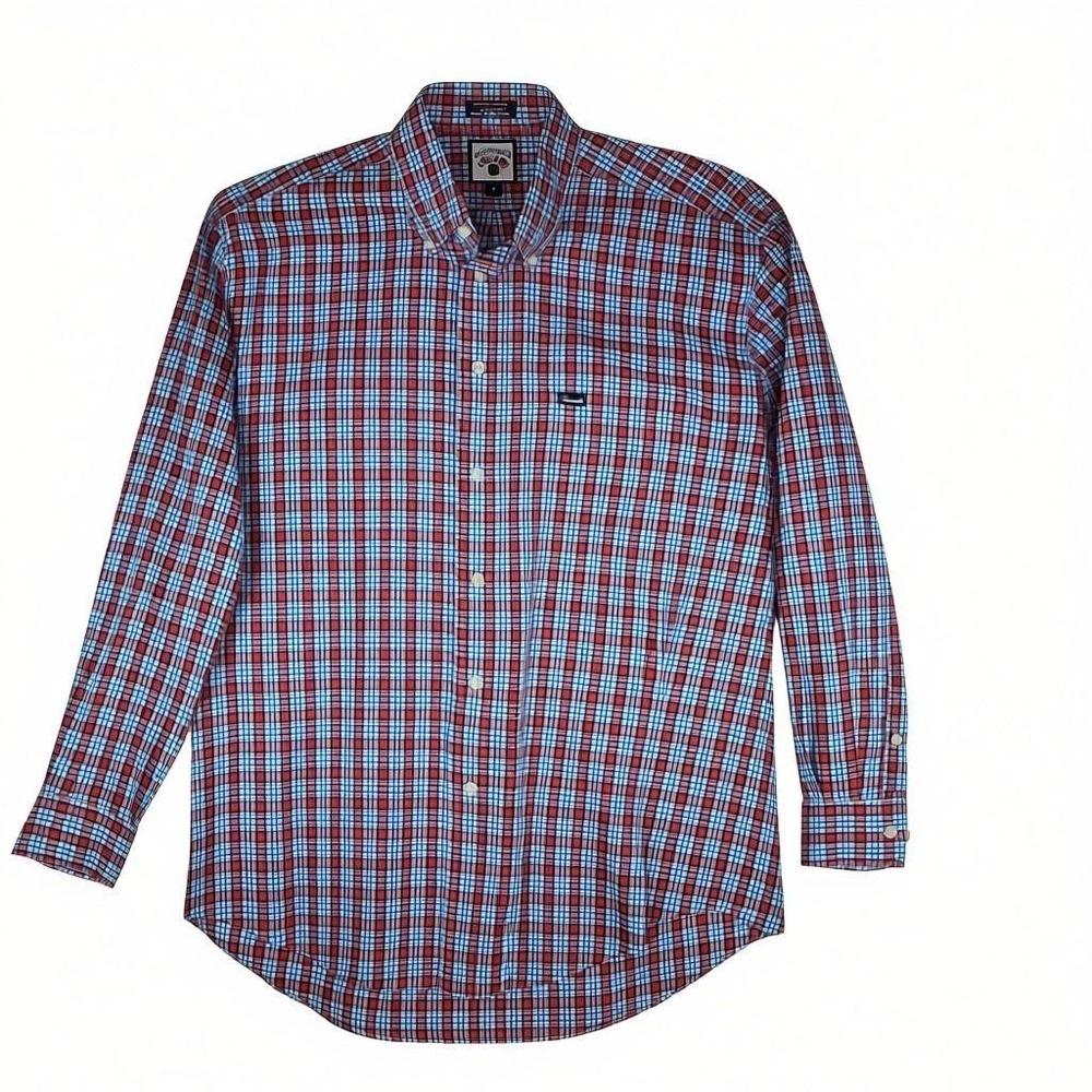 Faconnable Shirt Mens Large Multicolor Plaid Long Sleeve Button Up Cotton Casual
